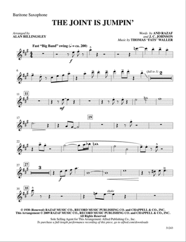 The Joint Is Jumpin' (from the musical Ain't Misbehavin'): E-flat Baritone Saxophone