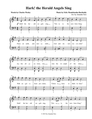 Hark! The Herald Angels Sing – Early Intermediate Christmas Piano Sheet Music