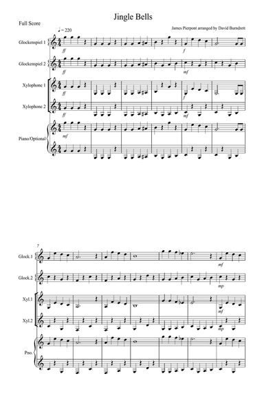 Jingle Bells for Glockenspiel/Xylophone Duet