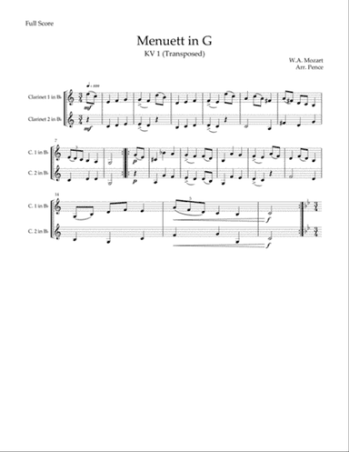 Six Early Mozart Duets for Beginner Clarinets! (KV1-4, 6)