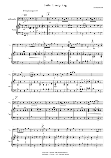 Easter Bunny Rag! for Cello and Piano