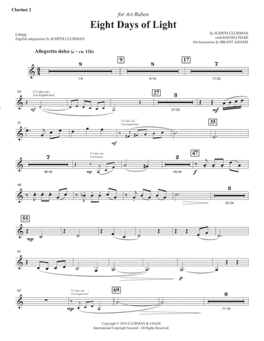 Eight Days of Lights - Bb Clarinet 2