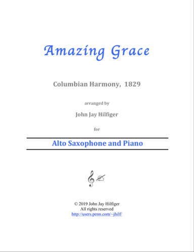 Amazing Grace for Alto Saxophone and Piano