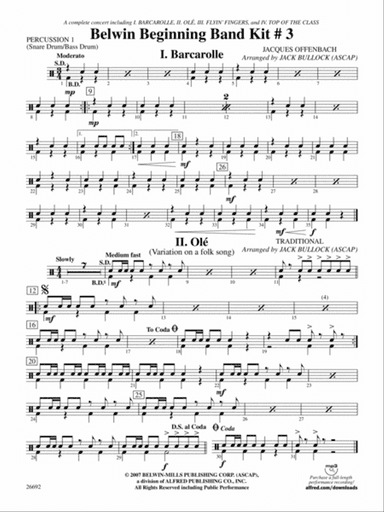 Belwin Beginning Band Kit #3: 1st Percussion