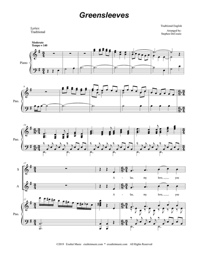 Greensleeves (for SAB)