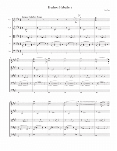 Hudson Habañera, for string ensemble