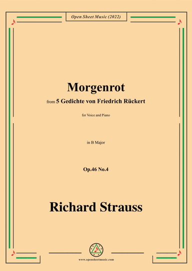 Richard Strauss-Morgenrot,in B Major,Op.46 No.4