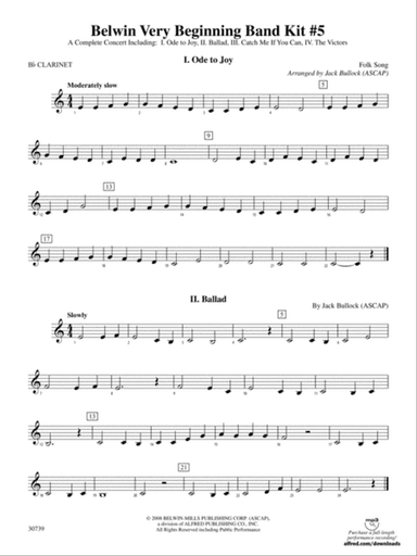 Belwin Very Beginning Band Kit #5: 1st B-flat Clarinet