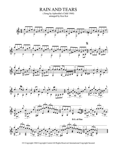Rain And Tears (solo guitar)