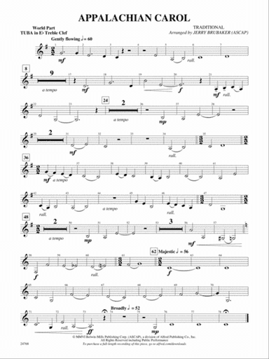 Appalachian Carol: (wp) E-flat Tuba T.C.