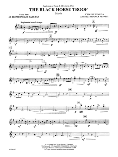 Black Horse Troop: WP 4th B-flat Trombone T.C.