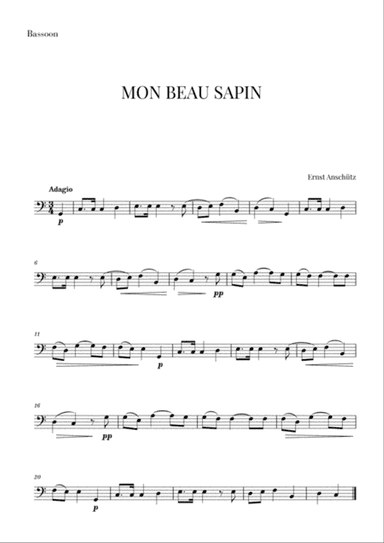 Mon Beau Sapin for Bassoon