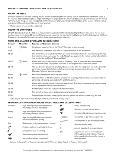 Holiday Celebrations: C Educational Pack