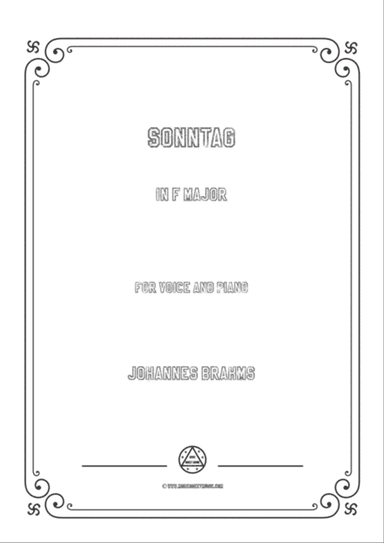 Brahms-Sonntag in F Major,for voice and piano