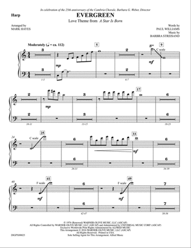 Evergreen (Love Theme from A Star Is Born): Harp