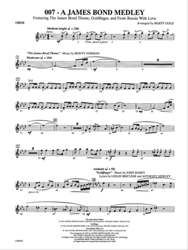 007 -- A James Bond Medley: Oboe