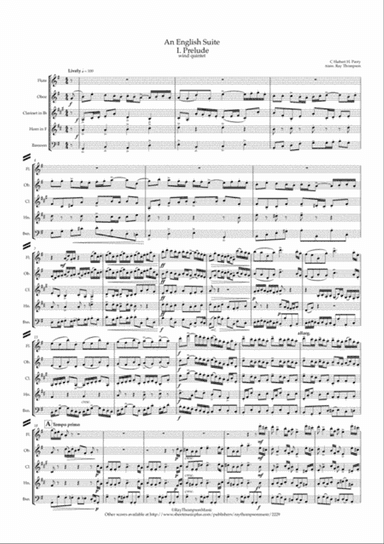 Parry: An English Suite (Complete) - wind quintet