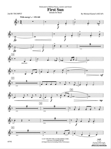First Sun: 2nd B-flat Trumpet