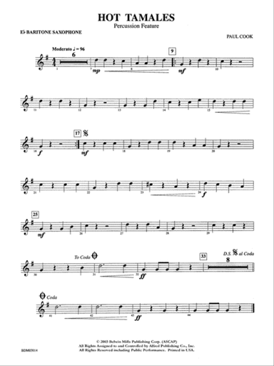 Hot Tamales (Percussion Feature): E-flat Baritone Saxophone