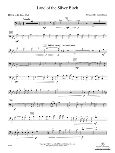 Land of the Silver Birch: (wp) B-flat Tuba B.C.