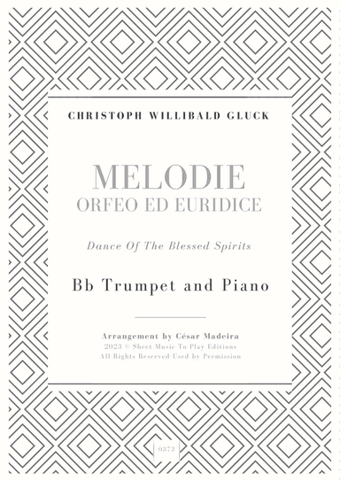 Melodie from Orfeo ed Euridice - Bb Trumpet and Piano (Full Score and Parts)