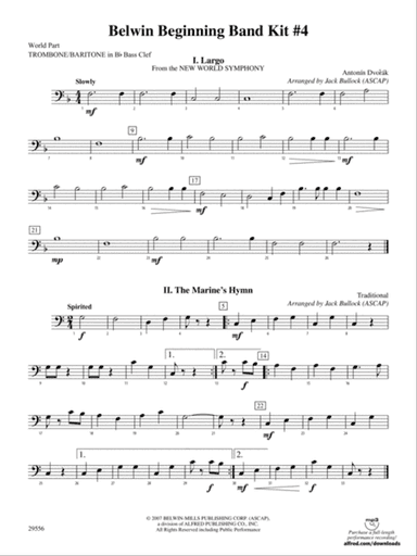 Belwin Beginning Band Kit #4: (wp) 1st B-flat Trombone B.C.