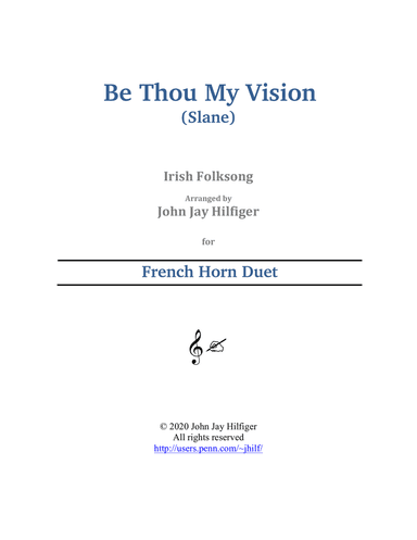 Be Thou My Vision for French Horn Duet