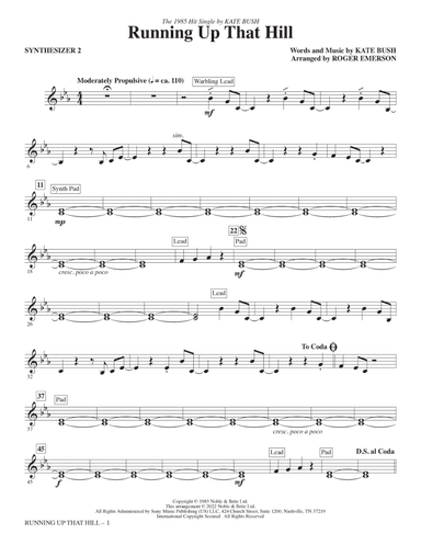 Running Up That Hill (arr. Roger Emerson) - Synthesizer II