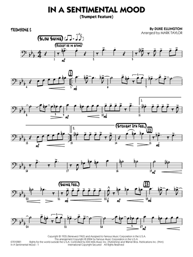 In a Sentimental Mood (arr. Mark Taylor) - Trombone 2