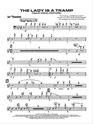 The Lady Is a Tramp: 1st Trombone