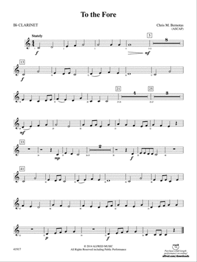 To the Fore: 1st B-flat Clarinet