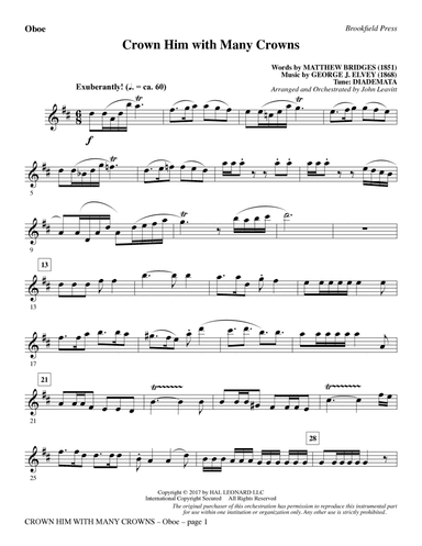 Crown Him with Many Crowns - Oboe