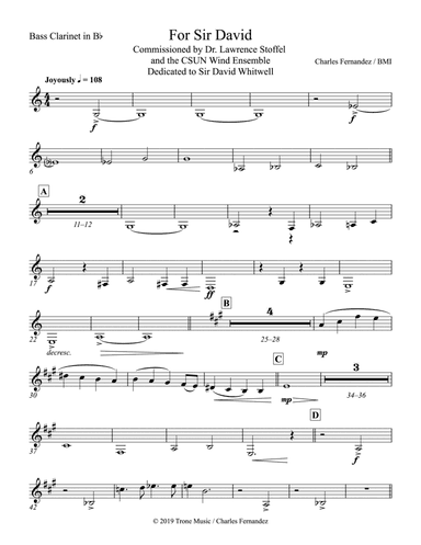 For Sir David: B-flat Bass Clarinet