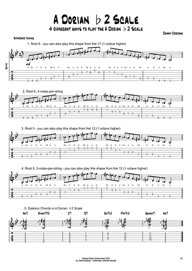 A Dorian b2 Scale (4 Ways to Play)
