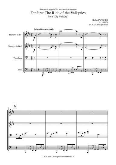 The ride of the Valkyries: Fanfare - Brass Quartet