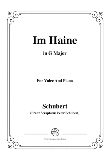 Schubert-Im Haine,Op.56 No.3,in G Major,for Voice&Piano
