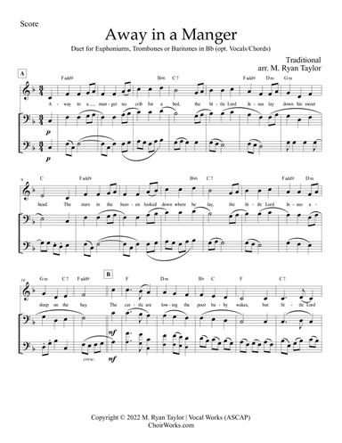Away in a Manger : Duet for Euphoniums