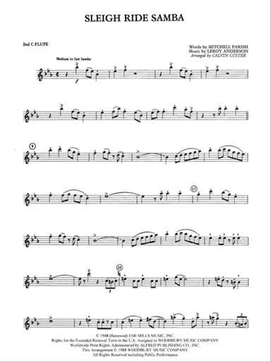 Sleigh Ride Samba: 2nd Flute