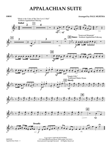 Appalachian Suite - Oboe