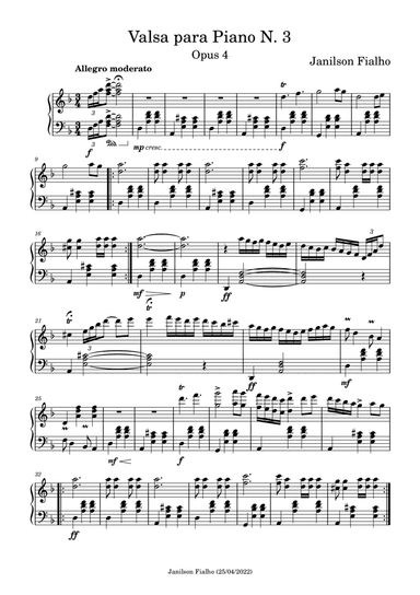 Valsa para Piano N 3, Opus 4