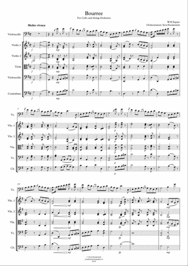 W.H.Squire "Bourree" for Cello and String Orchestra