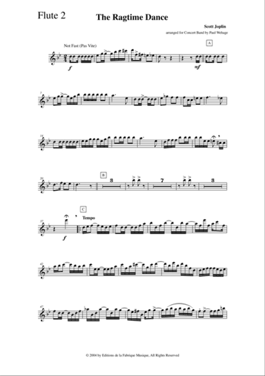 Scott Joplin: The Ragtime Dance, arranged for concert band by Paul Wehage: flute 2 part