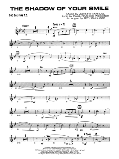 The Shadow of Your Smile (from The Sandpiper): 2nd Baritone T.C.