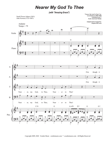 Nearer My God To Thee (with "Amazing Grace") (Vocal Quartet - (SATB)