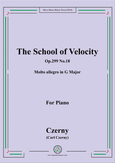 Czerny-The School of Velocity,Op.299 No.18,Molto allegro in G Major,for Piano