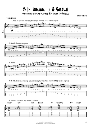 Bb Ionian b6 Scale (4 Ways to Play)