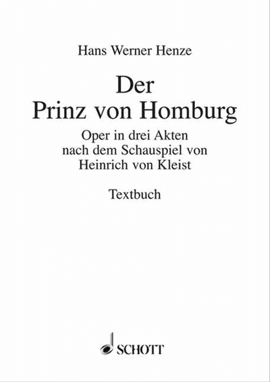 Prince Of Homburg Libretto German