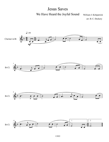 Jesus Saves (Clarinet Solo)