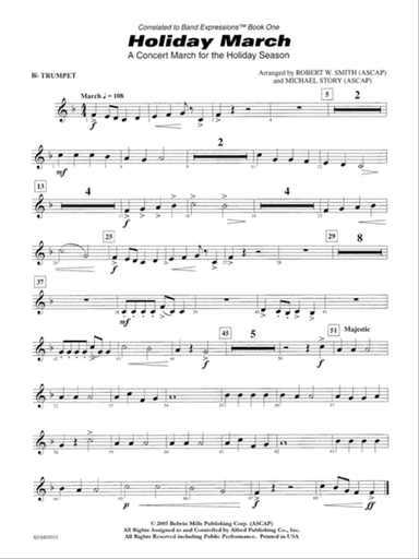 Holiday March (A Concert March for the Holiday Season): 1st B-flat Trumpet