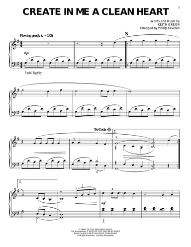 Create In Me A Clean Heart (arr. Phillip Keveren)